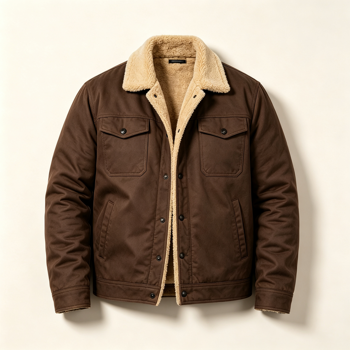 🔥 BESTSELLER | 6PCS $24.63 | Men's Sherpa-Lined Cotton Trucker Jacket