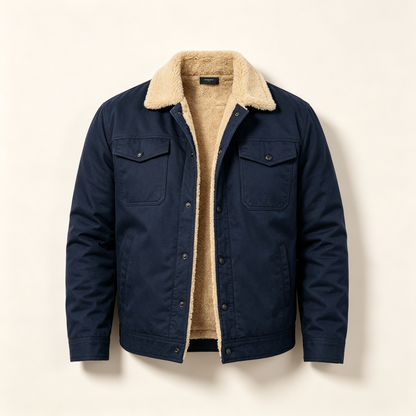 🔥 BESTSELLER | 6PCS $24.63 | Men's Sherpa-Lined Cotton Trucker Jacket