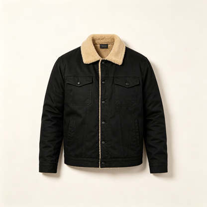 🔥 BESTSELLER | 6PCS $24.63 | Men's Sherpa-Lined Cotton Trucker Jacket
