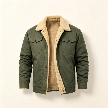 🔥 BESTSELLER | 6PCS $24.63 | Men's Sherpa-Lined Cotton Trucker Jacket