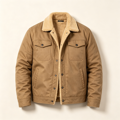 🔥 BESTSELLER | 6PCS $24.63 | Men's Sherpa-Lined Cotton Trucker Jacket