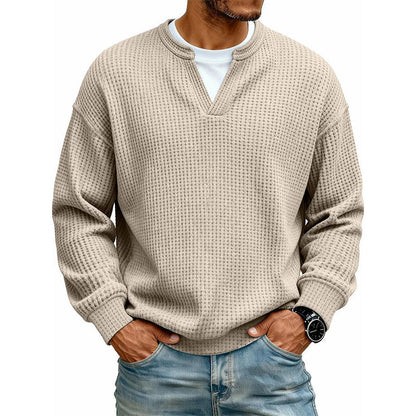 ⌛Limited-Time Offer🛍️Layered Comfort Waffle Long Sleeve Top