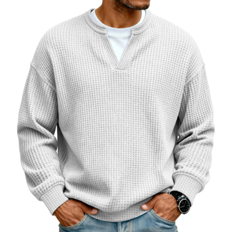 ⌛Limited-Time Offer🛍️Layered Comfort Waffle Long Sleeve Top