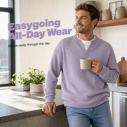 ⌛Limited-Time Offer🛍️Layered Comfort Waffle Long Sleeve Top