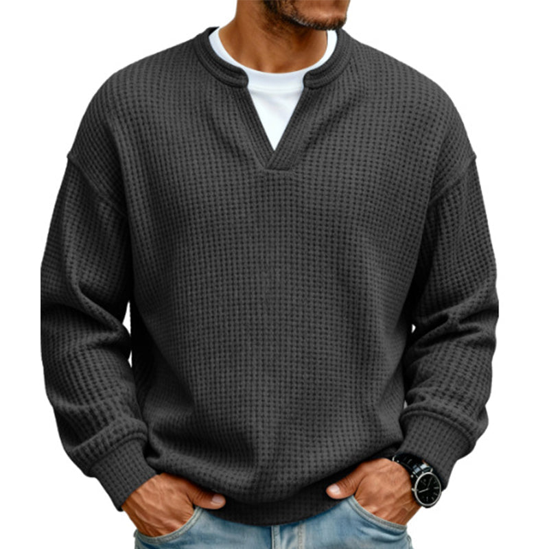 ⌛Limited-Time Offer🛍️Layered Comfort Waffle Long Sleeve Top