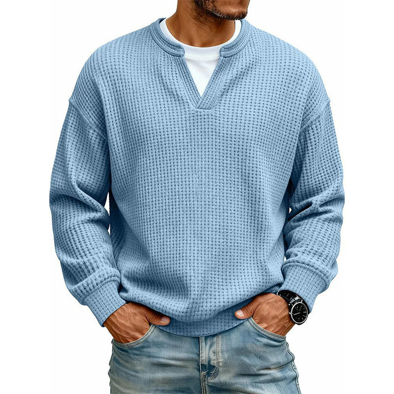 ⌛Limited-Time Offer🛍️Layered Comfort Waffle Long Sleeve Top