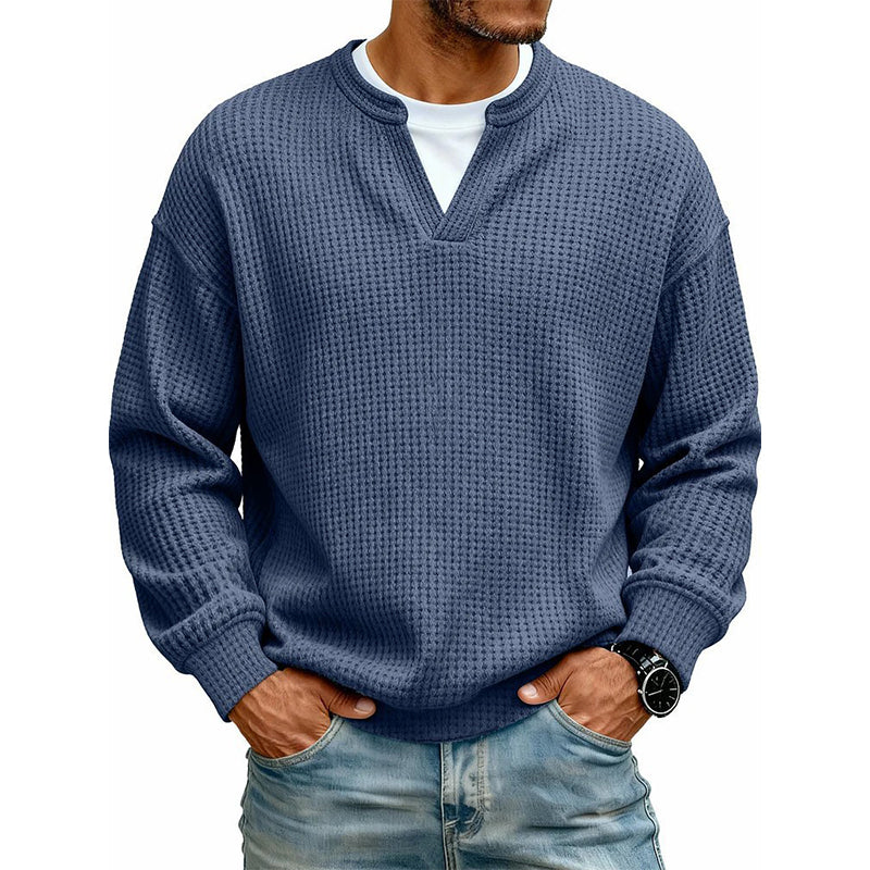 ⌛Limited-Time Offer🛍️Layered Comfort Waffle Long Sleeve Top