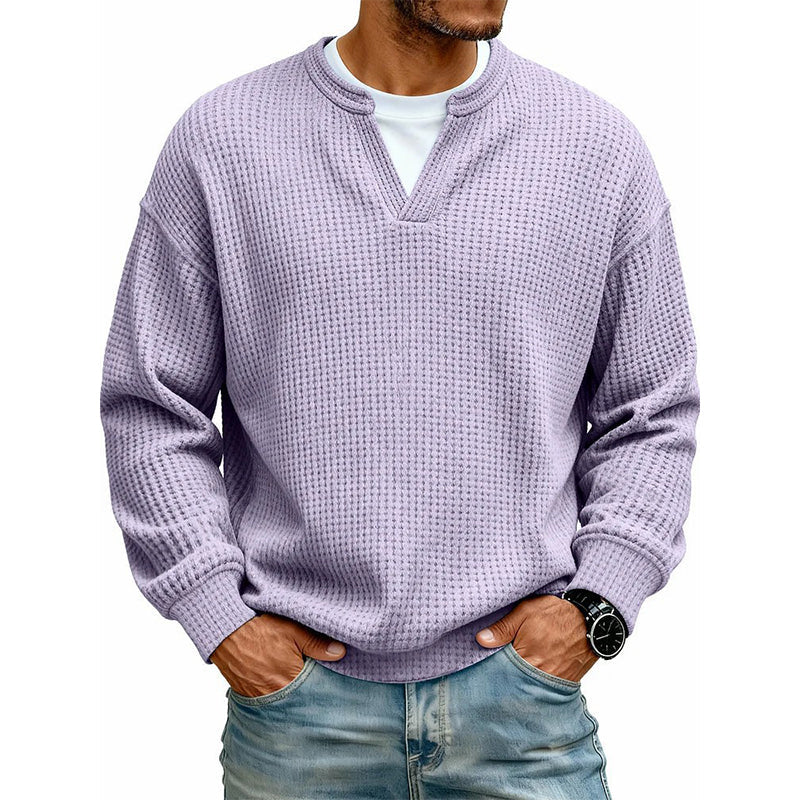 ⌛Limited-Time Offer🛍️Layered Comfort Waffle Long Sleeve Top