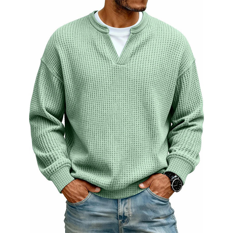 ⌛Limited-Time Offer🛍️Layered Comfort Waffle Long Sleeve Top