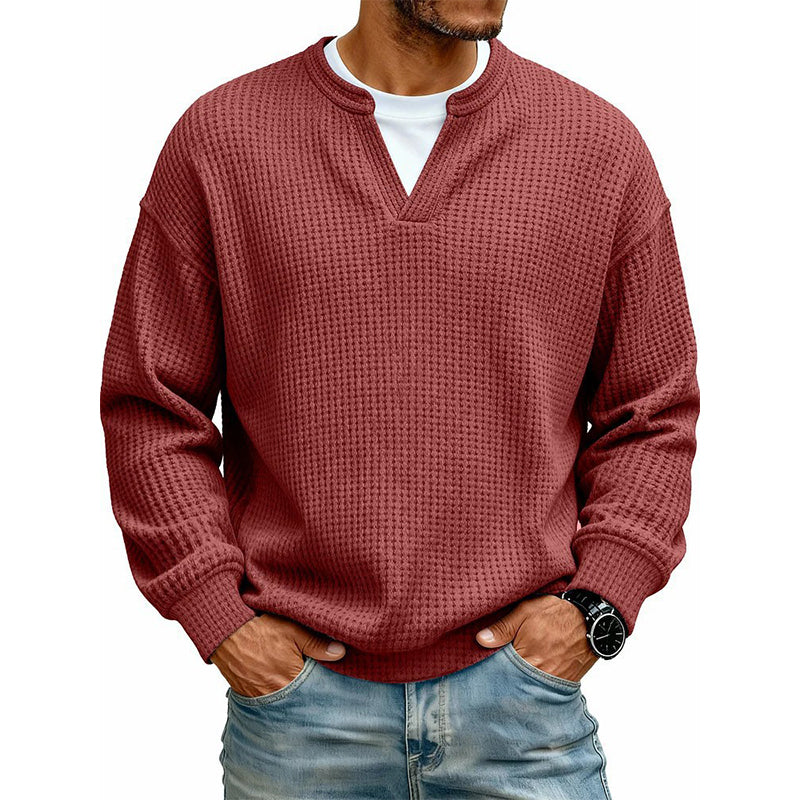 ⌛Limited-Time Offer🛍️Layered Comfort Waffle Long Sleeve Top