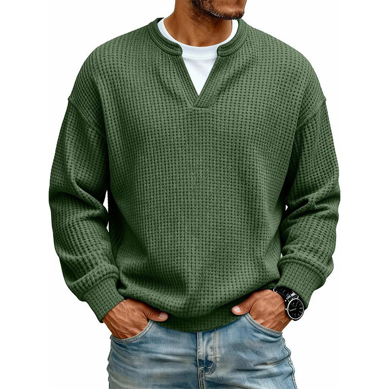⌛Limited-Time Offer🛍️Layered Comfort Waffle Long Sleeve Top