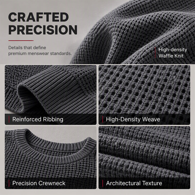 ✨Limited-Time Offer🎁Men's Crewneck Sweater Soft Casual Sweaters Classic Long Sleeve Pullover Sweaters with Ribbing Edge