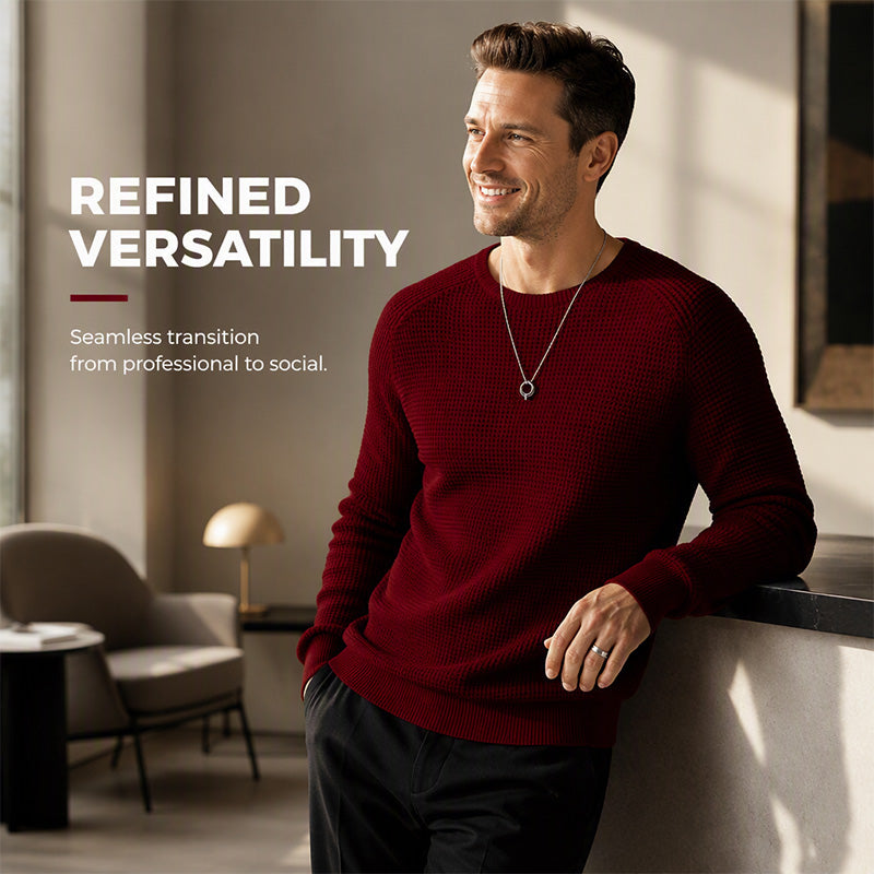 ✨Limited-Time Offer🎁Men's Crewneck Sweater Soft Casual Sweaters Classic Long Sleeve Pullover Sweaters with Ribbing Edge