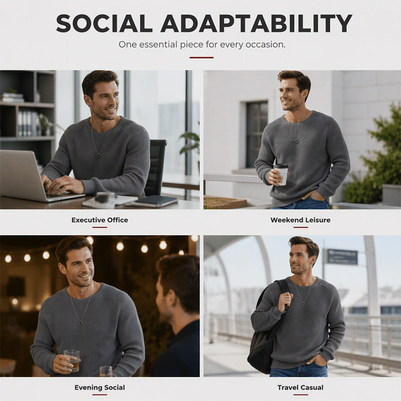 ✨Limited-Time Offer🎁Men's Crewneck Sweater Soft Casual Sweaters Classic Long Sleeve Pullover Sweaters with Ribbing Edge